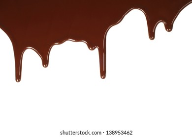 Melted Chocolate Dripping On White Background Stock Photo 138953462 ...