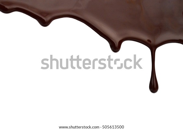 Melted Chocolate Dripping On White Background Stock Photo 505613500 ...