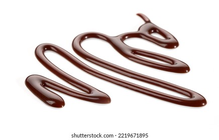 melted chocolate sauce isolated on white background - Shutterstock ID 2219671895