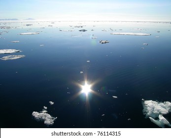 Melting Arctic - Polar Water With Ice Pack