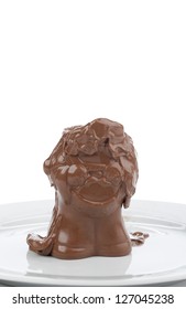 Melting Chocolate Bunny On A Platter