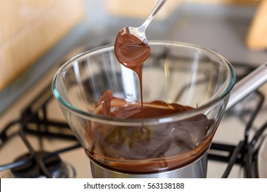 Melting Chocolate On Stove For Cooking