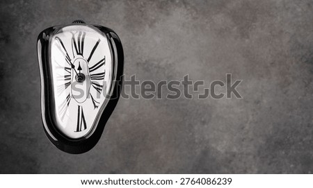 Melting clock on old stone background