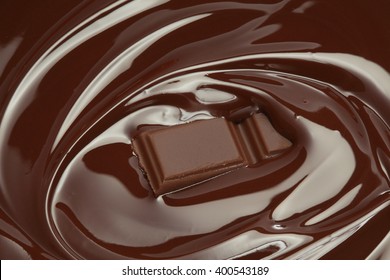 Melting dark chocolate  background