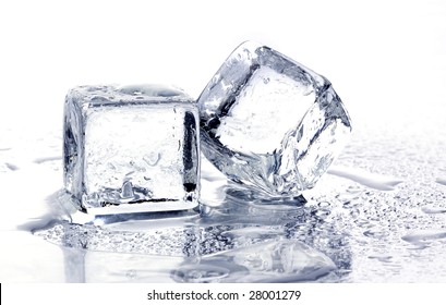 Three Ice Cubes On White Background Stock Photo (Edit Now) 205248748