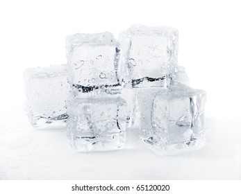 Melting Ice Cubes Over White Closeup Stock Photo 65120020 | Shutterstock