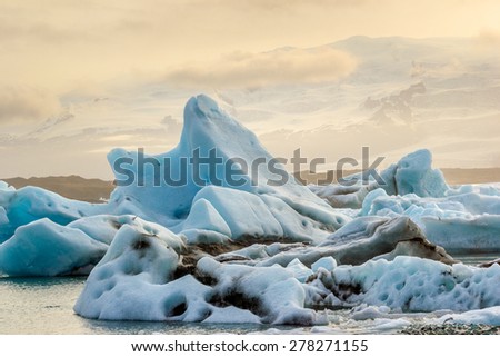 Melting ice masses in Iceland