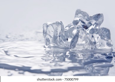 Melting Ice On White