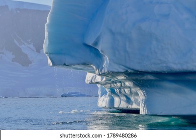 Melting Iceberg, Falling Water Drops, Antarctic Ocean, Melting Ice, Antarctica