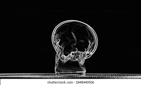 Melting Plastic Cup On Black Background. Plastic Pollution Or High Temperature Concepts