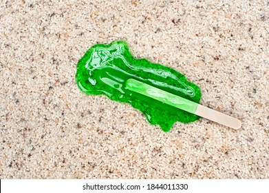 A melting popsicle on carpet with stain protection.