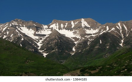 Melting Snows On Mt. Timpanogos, Utah