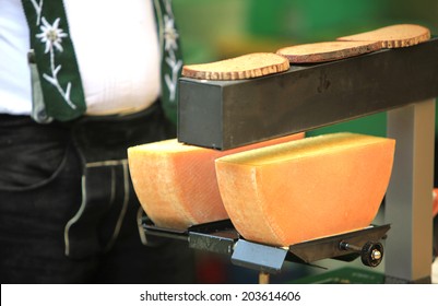 Melting Swiss Raclette Cheese