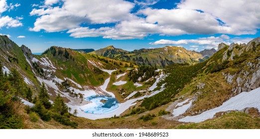 Meltwater Lake In The Ammergauer Alps, Alps, Bavaria, Germany, Europe