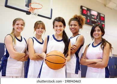 Members Of Female High School Basketball Team