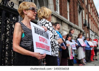 Members Of The Group ‘Our Lady Of Lourdes Protectors’ Hold What They Say Is A Prayer Vigil, Outside The National Maternity Hospital In Dublin,Ireland On July 13, 2019.