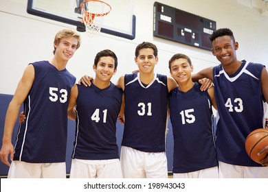 Members Of Male High School Basketball Team