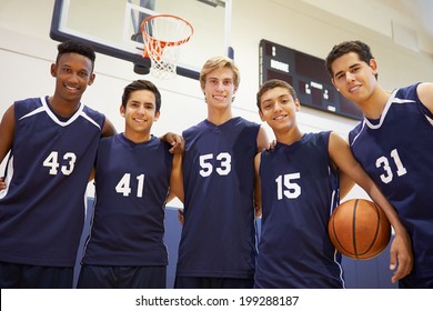 Members Of Male High School Basketball Team