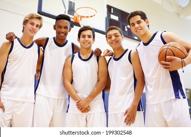 Members Of Male High School Basketball Team