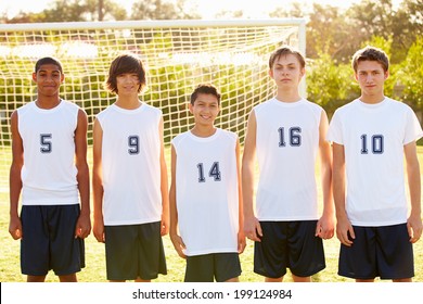 Members Of Male High School Soccer Team