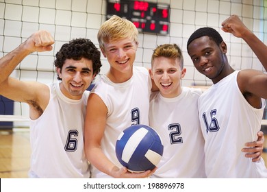 Members Of Male High School Volleyball Team