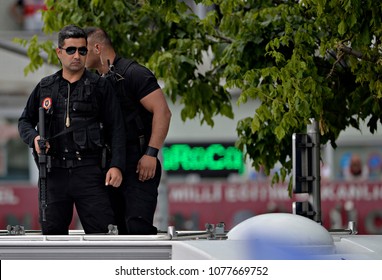 Members Of Police Counter Attack Team Check The Crowd During An Election Rally Of Justice And Ruling Party
In Istanbul, Turkey On June 3, 2015