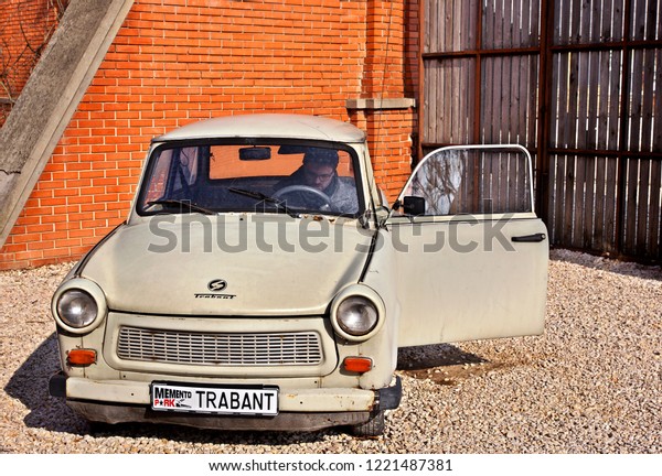MEMENTO PARK,\
HUNGARY- February 13, 2017. A Trabant, the legendary East German\
car, a \