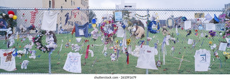 Mementos On Chain Link Fence, Memorial To Oklahoma City Federal Building, Bombing, Oklahoma