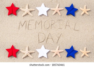 Memorial Day Background On The Sandy Beach 