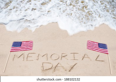 Memorial Day Background On The Sandy Beach