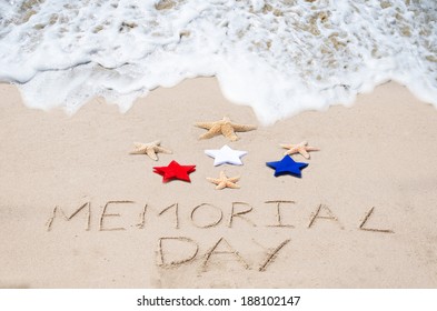 Memorial Day Background On The Sandy Beach