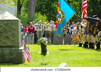 Memorial Day Ceremony At Cemetery In Lexington, Massachusetts On May 26, 2014 
