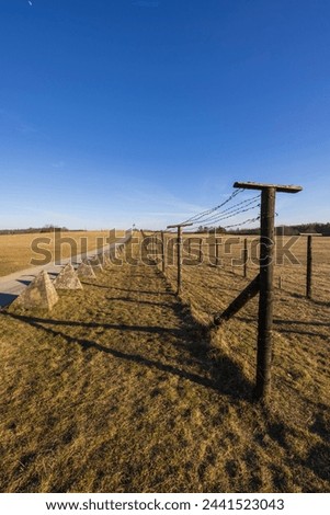 the memorial of the iron curtain in Cizov, Southern Moravia, Czech Republic