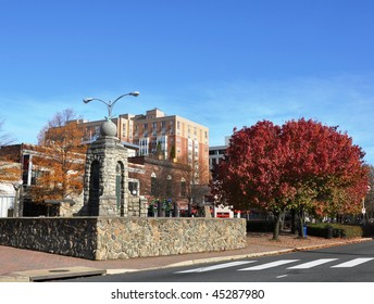 Memorial Monument In Arlington VA. The American Legion War Memorial Monument, Which Now Stands In The Small Park Blanketing The Clarendon Metro's Entrance.