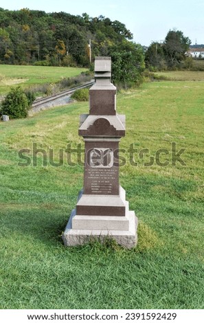 Memorial monument at the Gettysburg National Military Park, Pennsylvania.