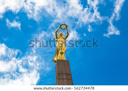 Similar – Image, Stock Photo Luxembourg. Monument of Remembrance Gelle Fra or Golden Lady is a war memorial in Luxembourg City. Dedicated to Luxembourgers who volunteered for service in armed forces of the Allied Powers during World War I