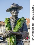 Memorial statue of Lord Baden Powell, founder of the Boy Scouts.  On public display overlooking the quay at Poole, Dorset.