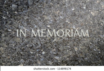 In Memoriam Inscribed In A Marble Grave Stone