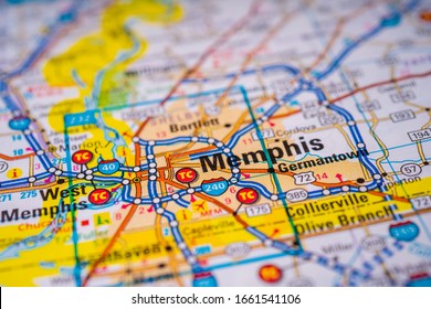 Memphis On USA Map Background