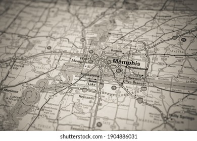 Memphis On USA Map Background