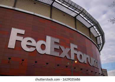 Memphis, Tennessee - January 27, 2020: FedExForum Arena, Home Of The NBA Grizzlies And U Of M Tigers NCAA Basketball