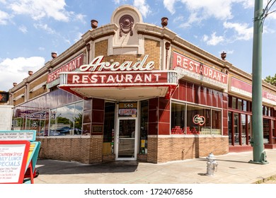 Memphis, Tennessee/USA - June 20, 2019:  Arcade Restaurant front corner