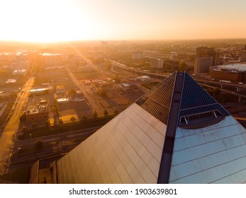 Memphis, TN - October 1st, 2020: Bass Pro Pyramid At Sunrise