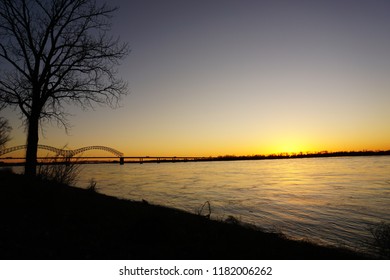 Memphis TN Sunset On MS River