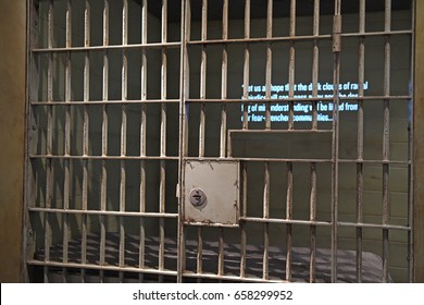 Memphis, TN, USA - June 9, 2017: Jail Cell Replica Of Where Dr. Martin Luther King Jr. Was Imprisoned, At The National Civil Rights Museum In Memphis Tennessee