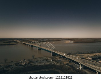 Memphis, TN/USA- June, 18, 2018. Downtown Memphis Bridge That Leads To Arkansas. 