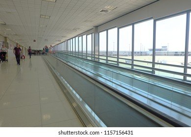 Memphis, USA - AUG 12, 2018: People Are Walking In Memphis International Airport.