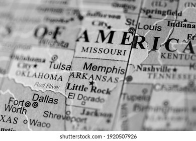 Memphis. USA On A Geography Map