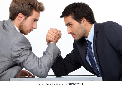 Men arm wrestling