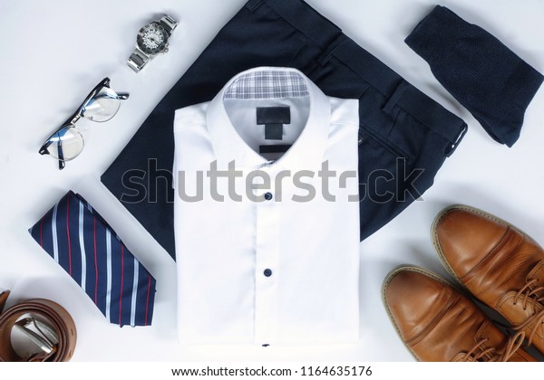 Men Clothes On White Background Stock Photo (Edit Now) 1164635176